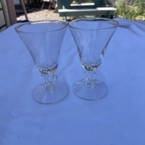 Pair Of 2 Swedish Gulli Ingrid Cordial Liqueur Dessert Glass - 4” MCM
